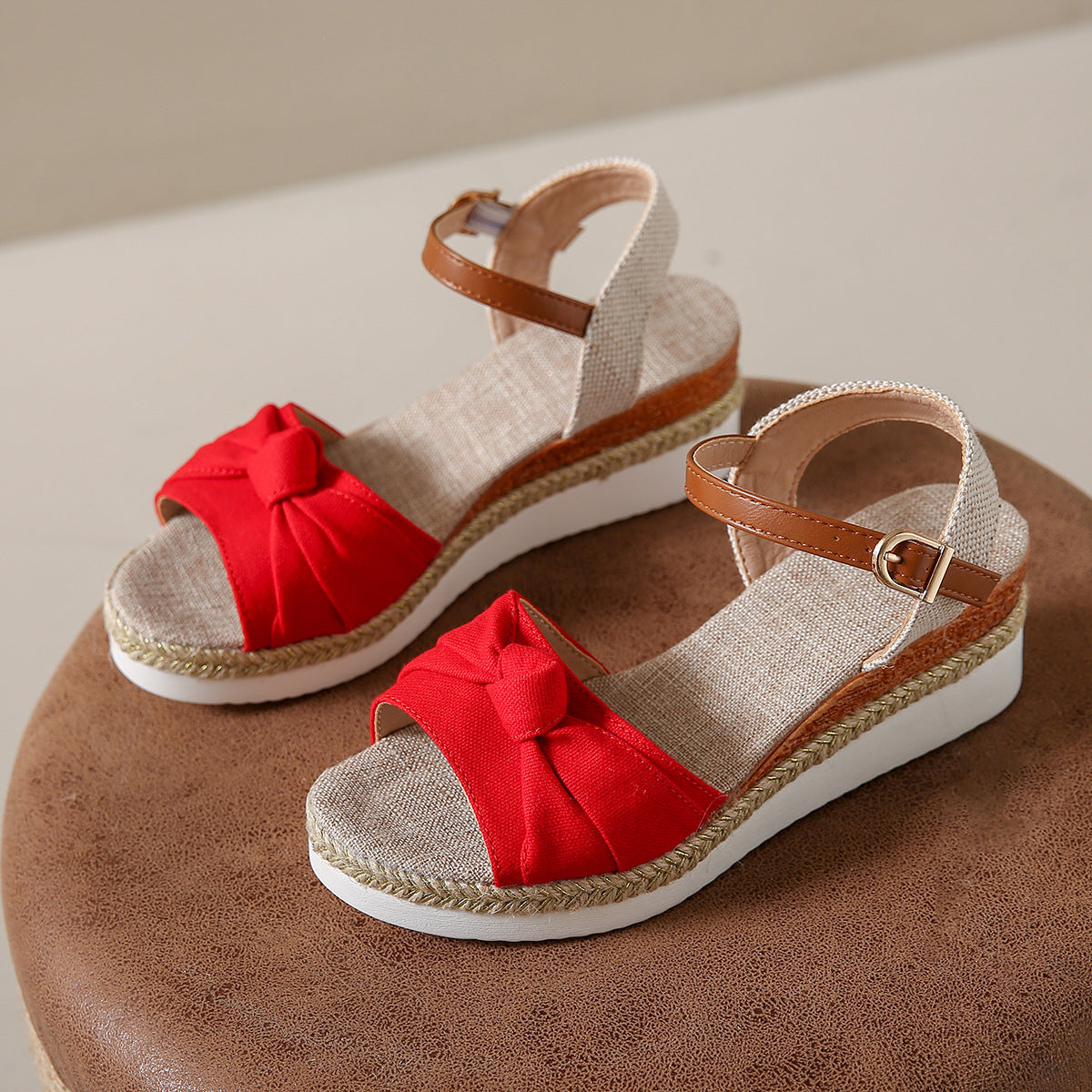 Bowknot Fashion Sandals Fish Mouth Buckle Rope Bottom