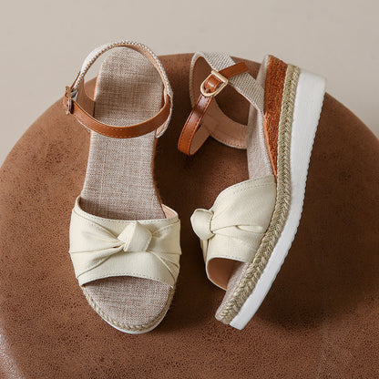 Bowknot Fashion Sandals Fish Mouth Buckle Rope Bottom