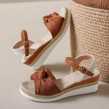 Bowknot Fashion Sandals Fish Mouth Buckle Rope Bottom