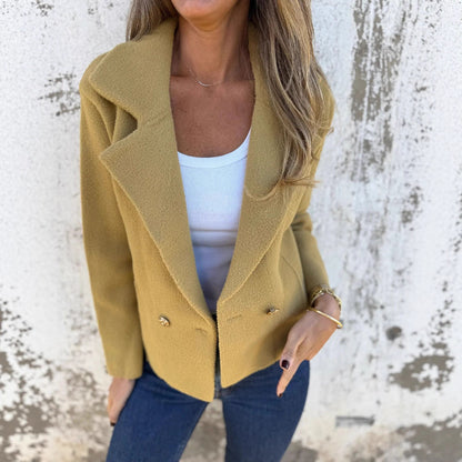 New Women's Casual Woolen Button Graceful Suit Jacket