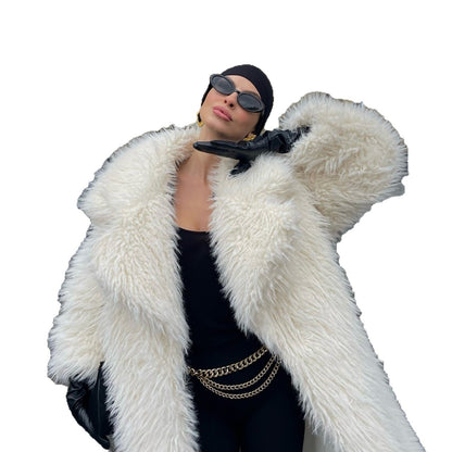 Long Environmental Protection Leather Fur Coat Fashionable Women